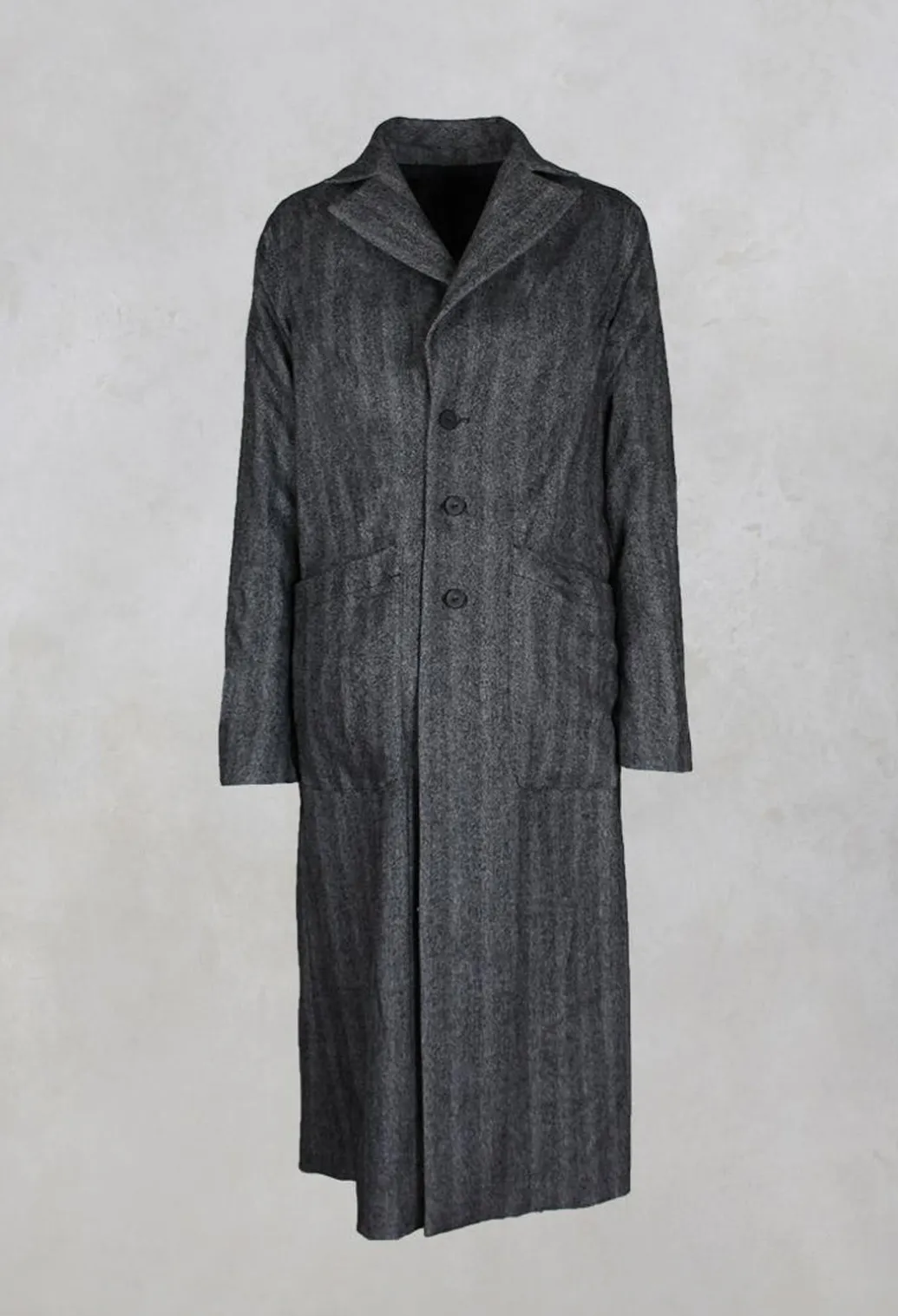 Hierophis Contrasting Net Mix Coat in Asfalto