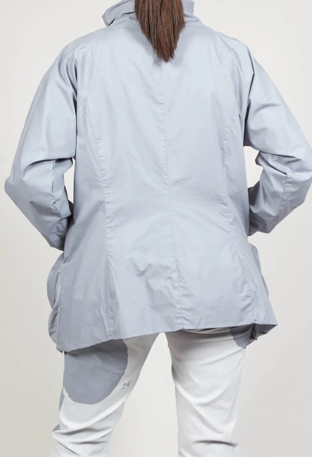High Neck Zip Through Jacket in Water