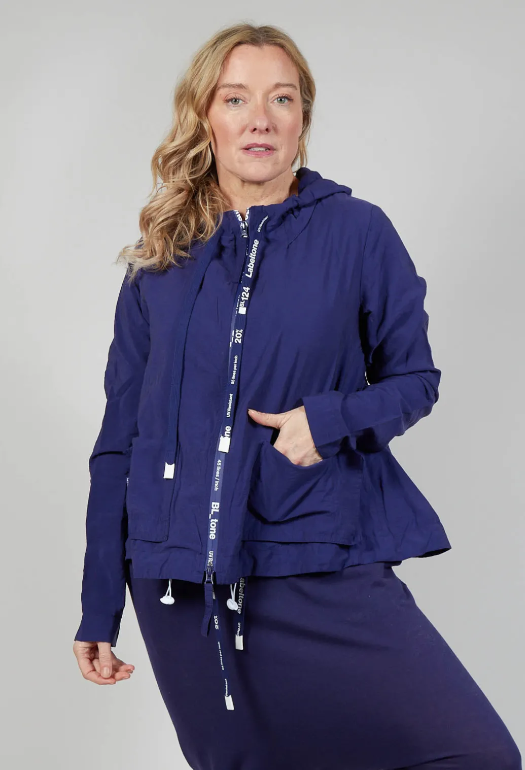 Hooded Jersey Jacket in Azur