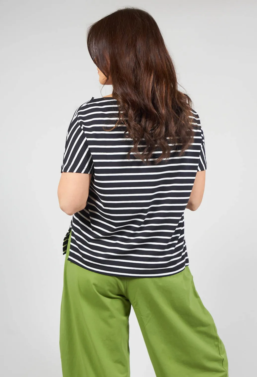 Ibisco R Stripe T-Shirt in Nero