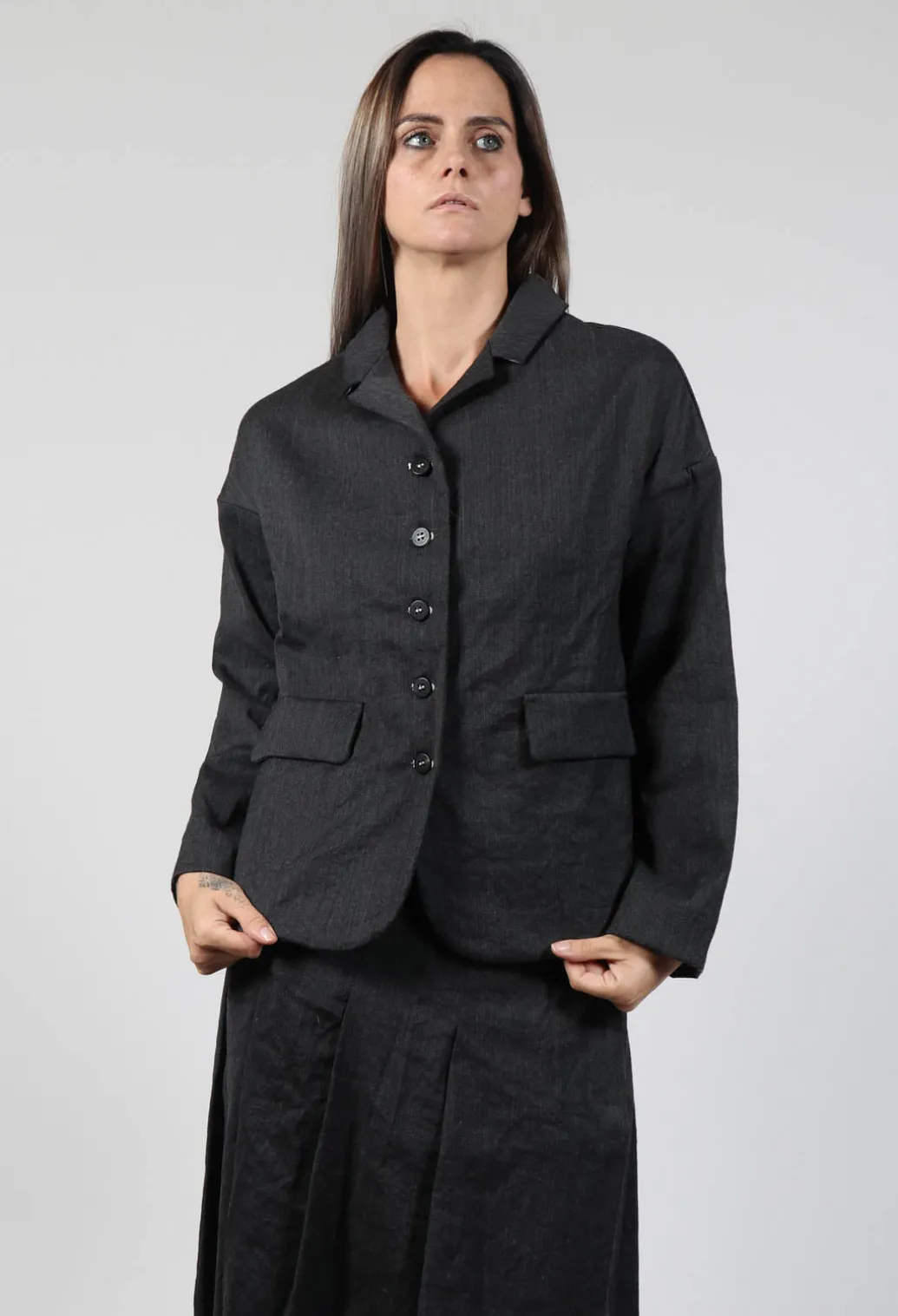 Inox Loose Blazer in Slate
