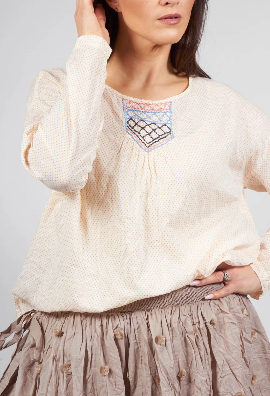 Isa Blouse is Voile Dot