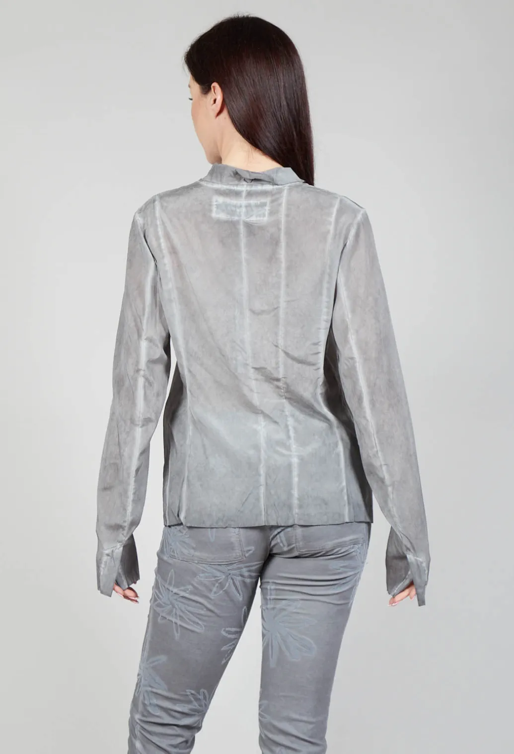 Jagged Silk Jacket in C.Coal 70% Cloud