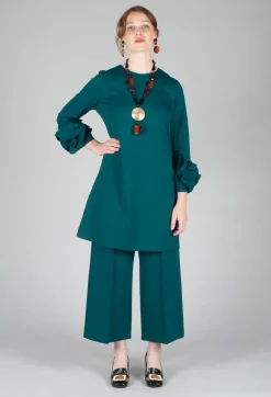 Jersey Wide Leg Trousers in Ottanio