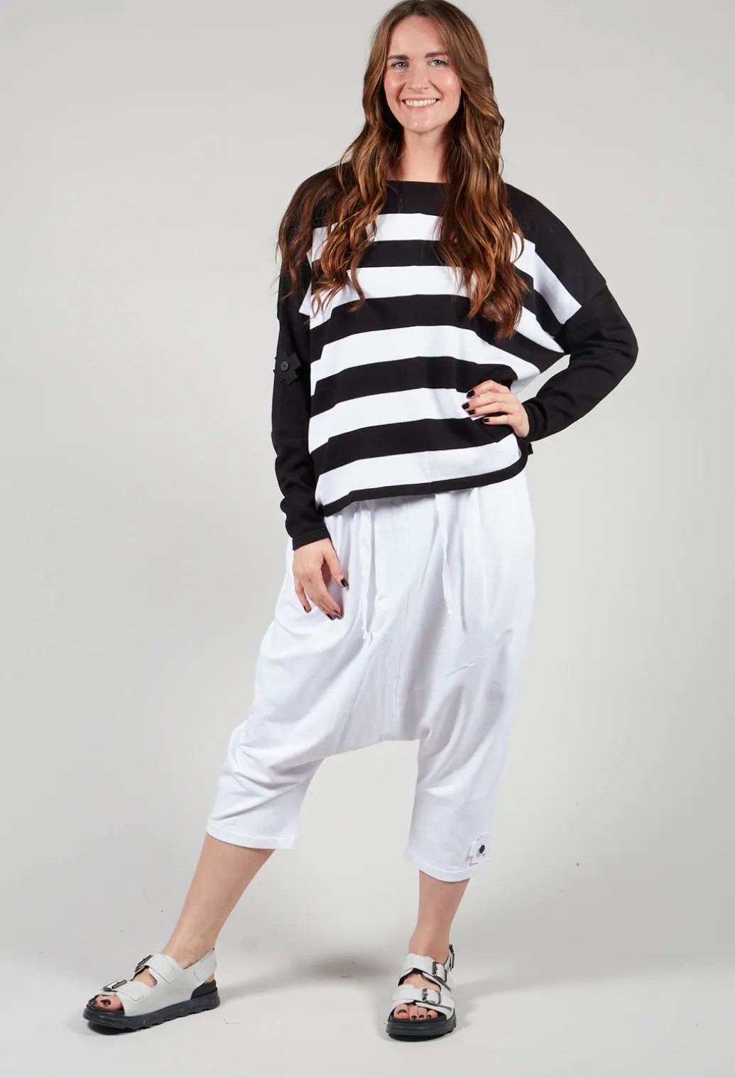Knitted Box Jumper in Block Stripe