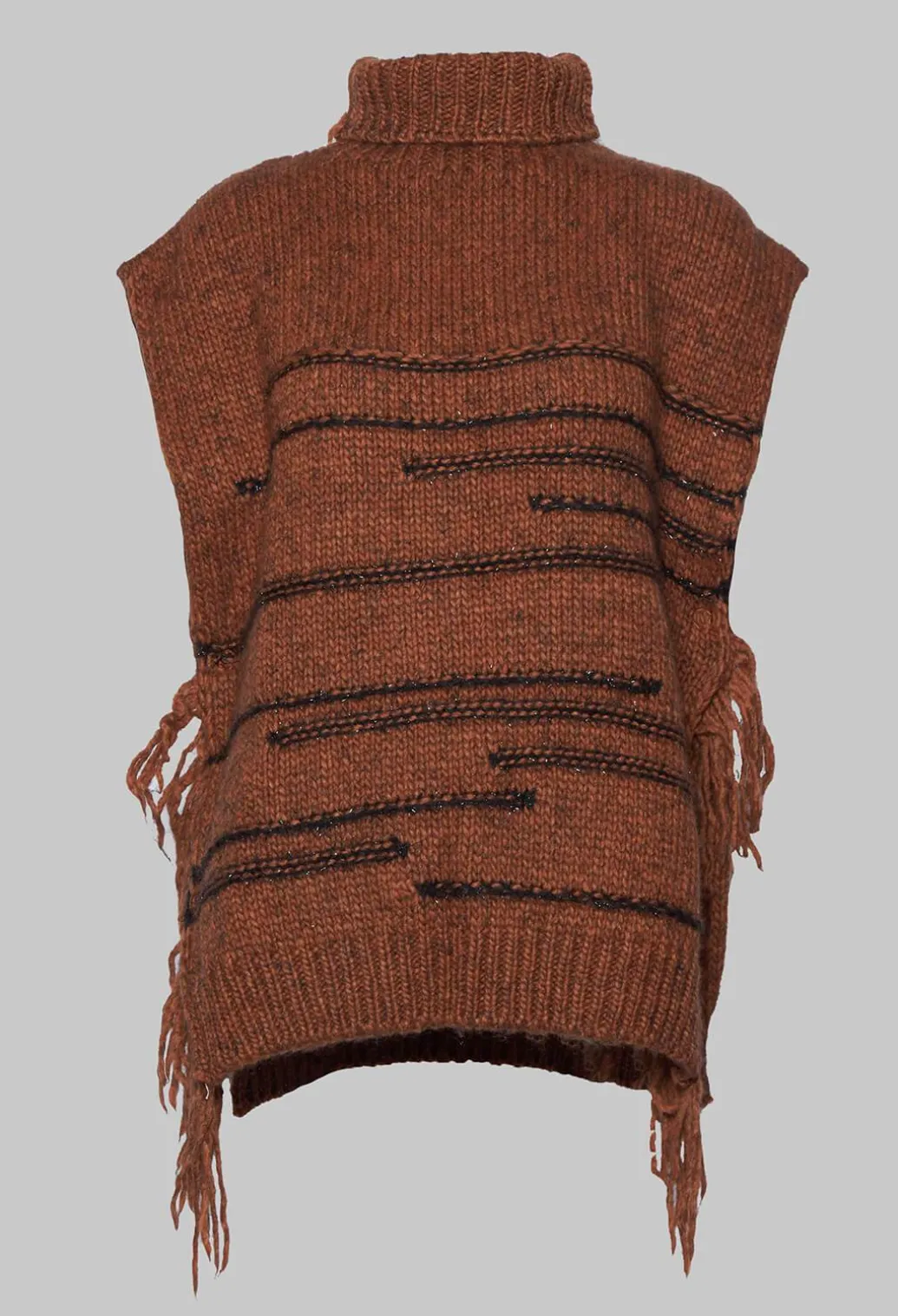 Knitted Cape in Ruggine Rust