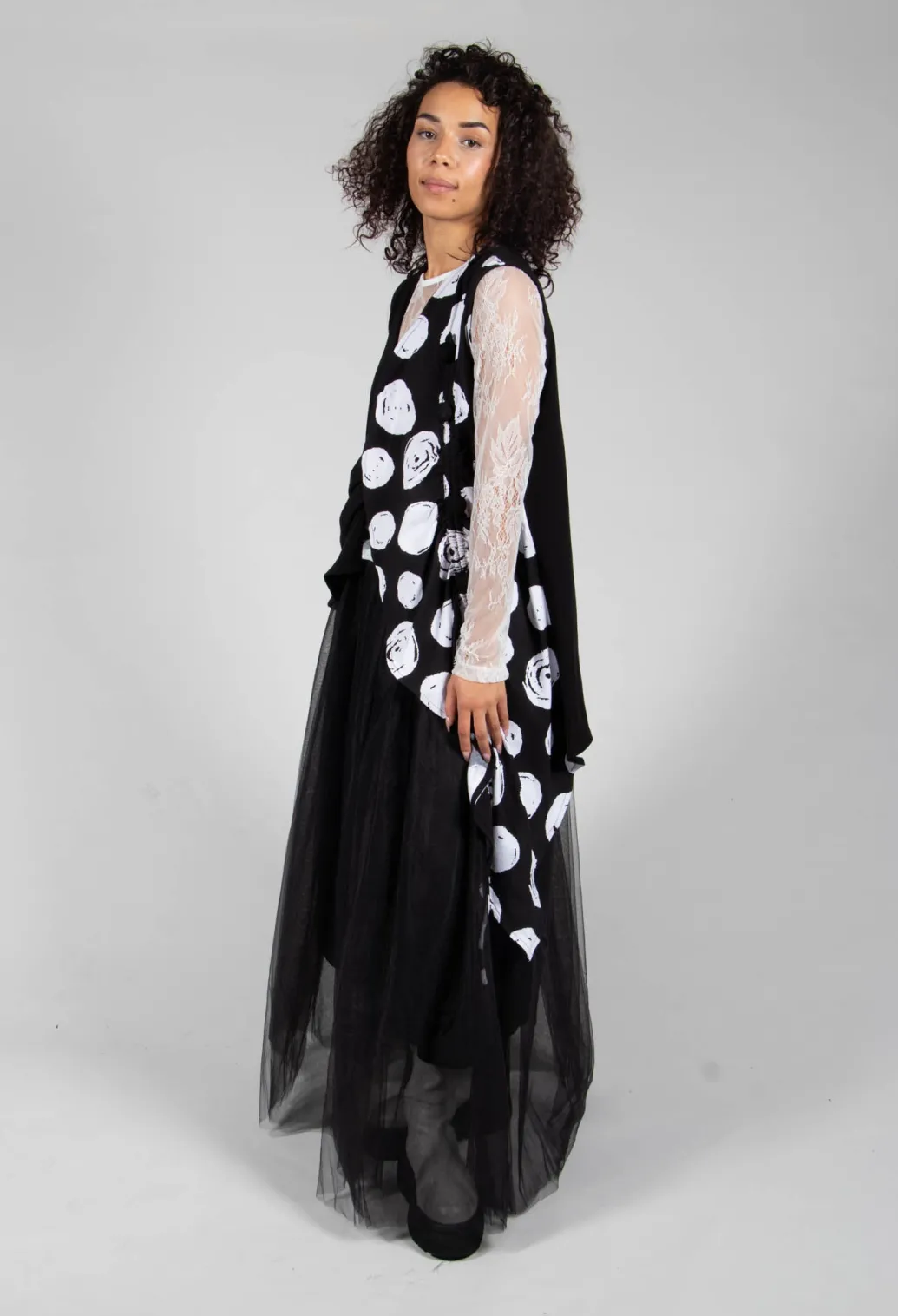 Lace Long Sleeve T-Shirt in Pizzo Panna
