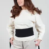 Lacerta Textured Tie Belt in Nero