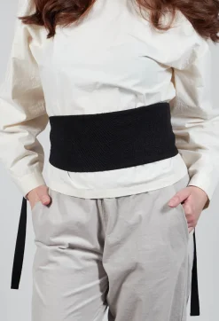 Lacerta Textured Tie Belt in Nero
