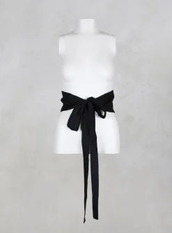 Lacerta Textured Tie Belt in Nero
