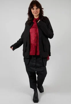 Layered Fabric Shirt in Black