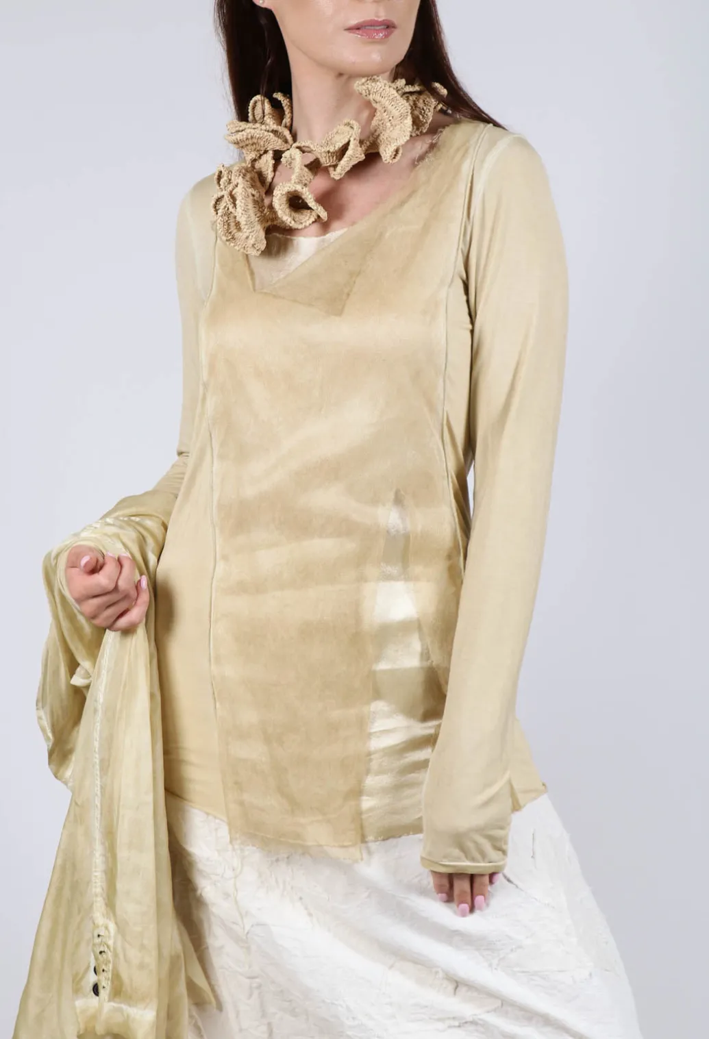 Layered Mesh Top in Wax Cloud