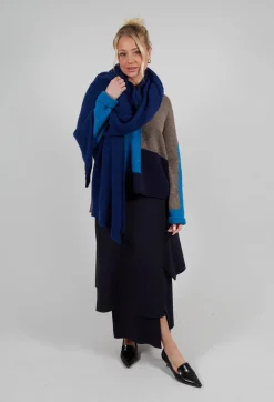 Layered Scuba Skirt in Blue Nights