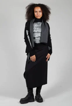 Leaf Print Sweater in Black