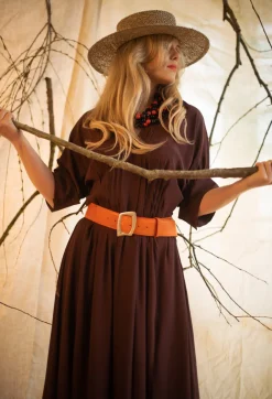 Leather Belt in Orange