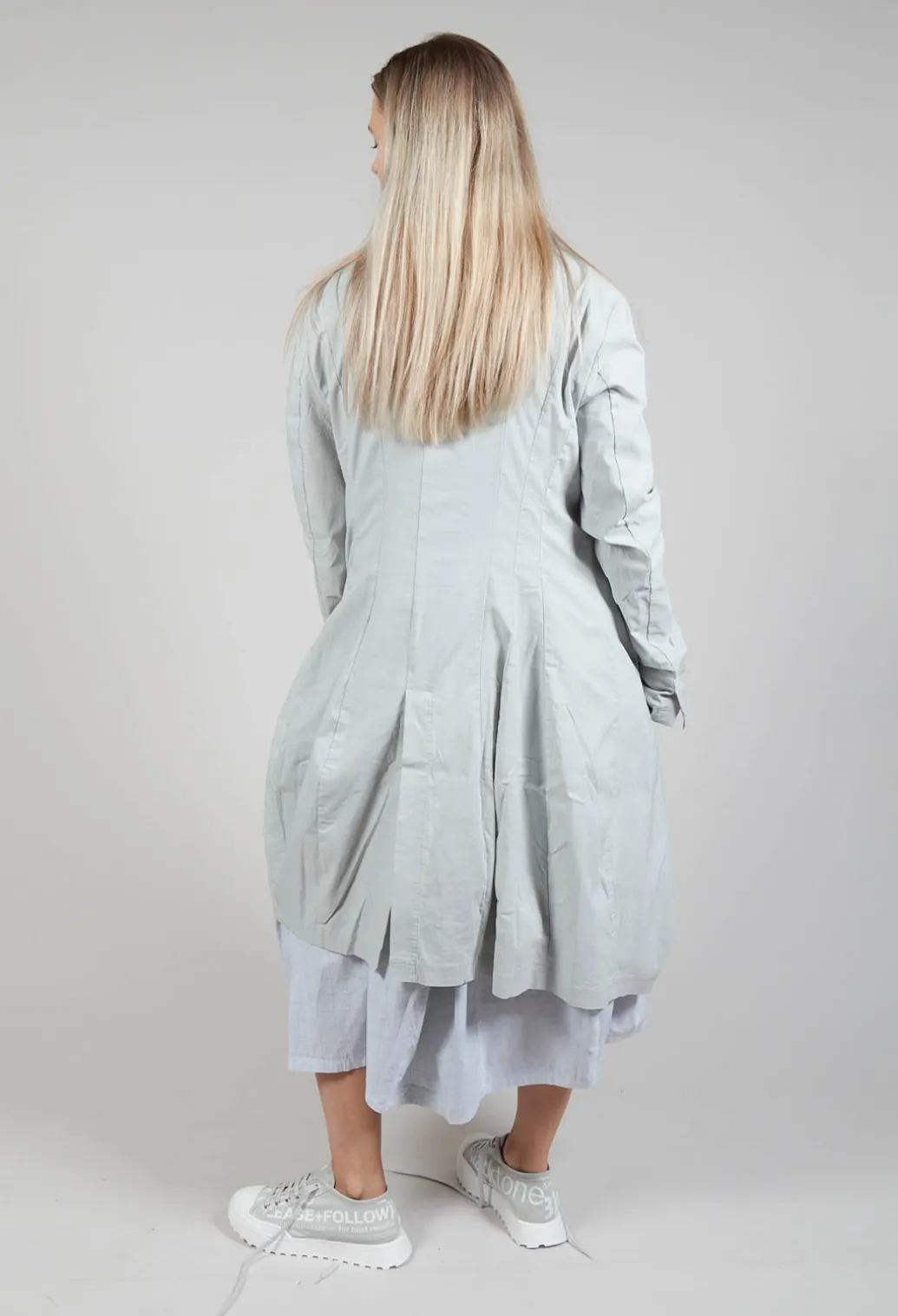 Lightweight Coat with Tulip Hem in Grey