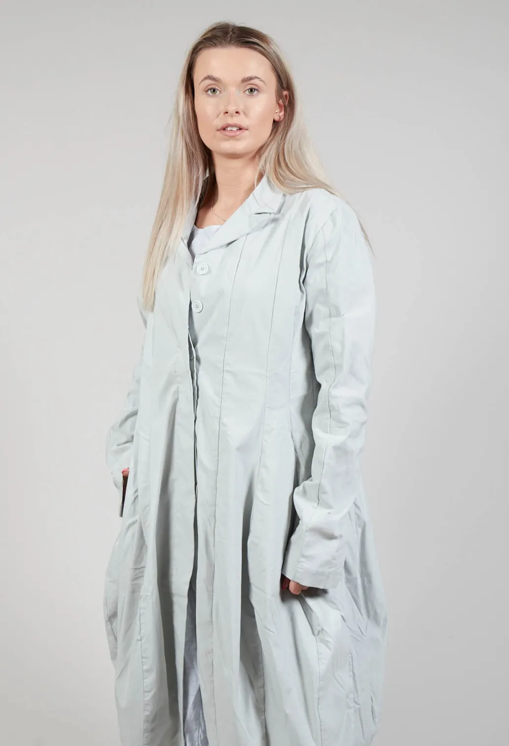 Lightweight Coat with Tulip Hem in Grey