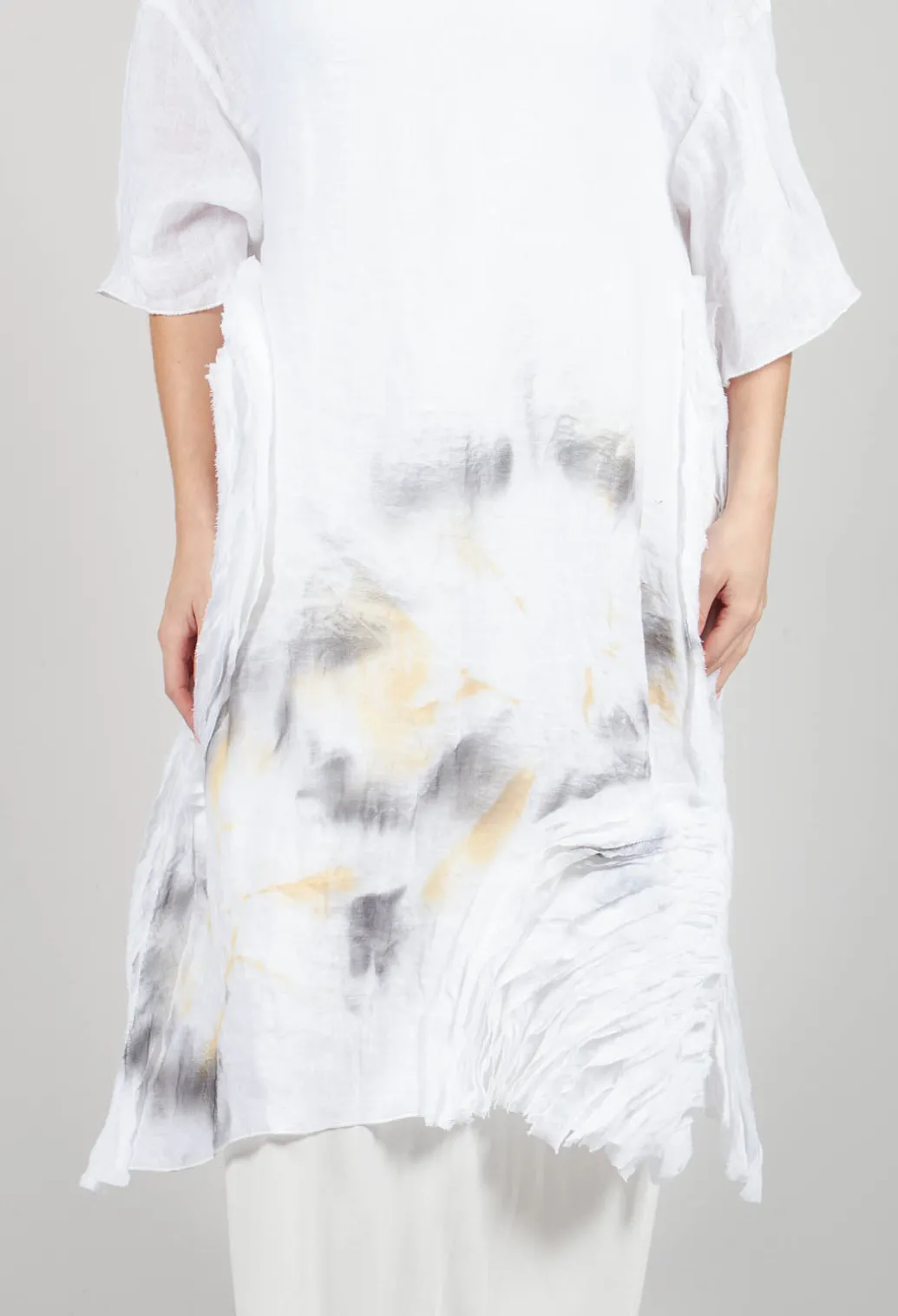 Lightweight Print Dress in White