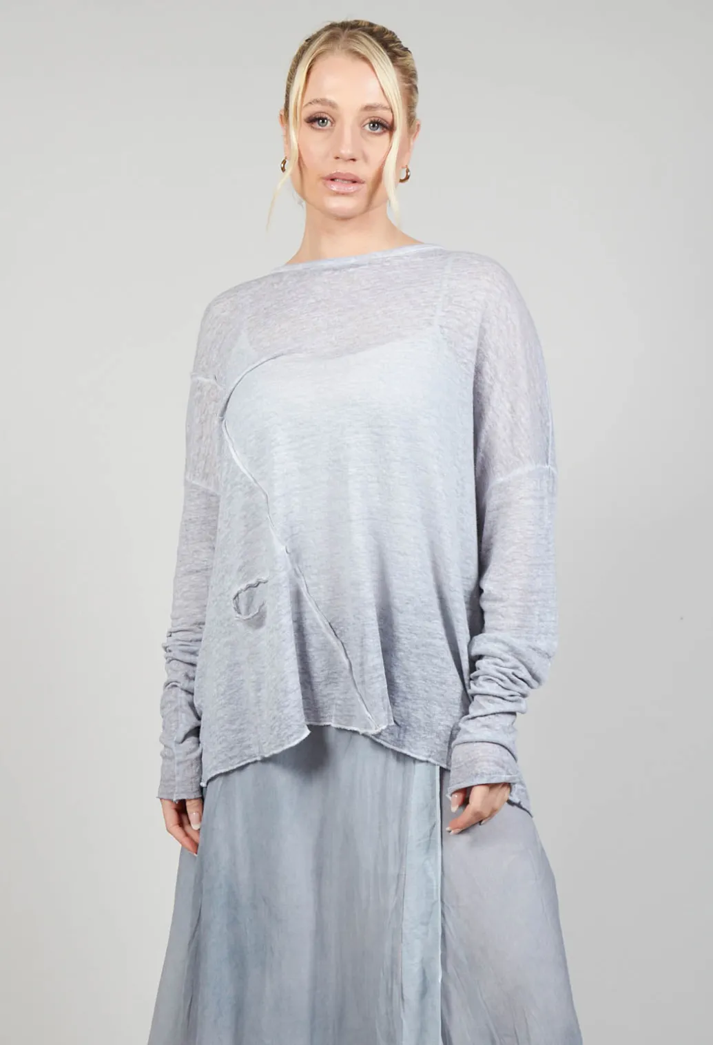 Linen Comfort Top in Original Grey