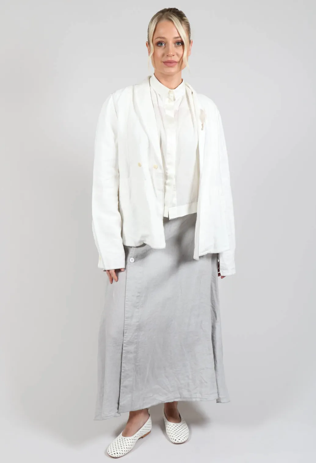 Linen Skirt in Grey