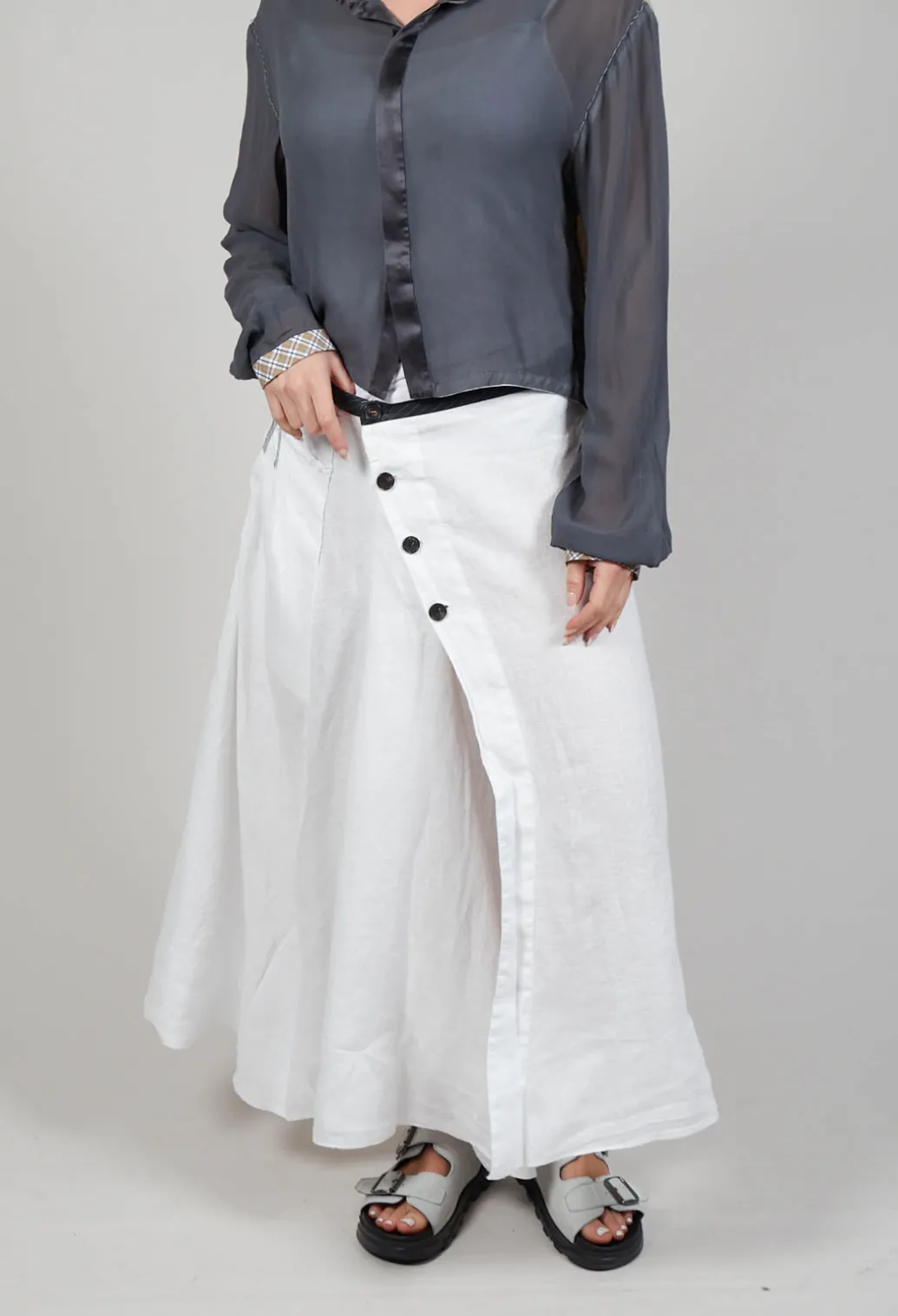 Linen Skirt in Off White