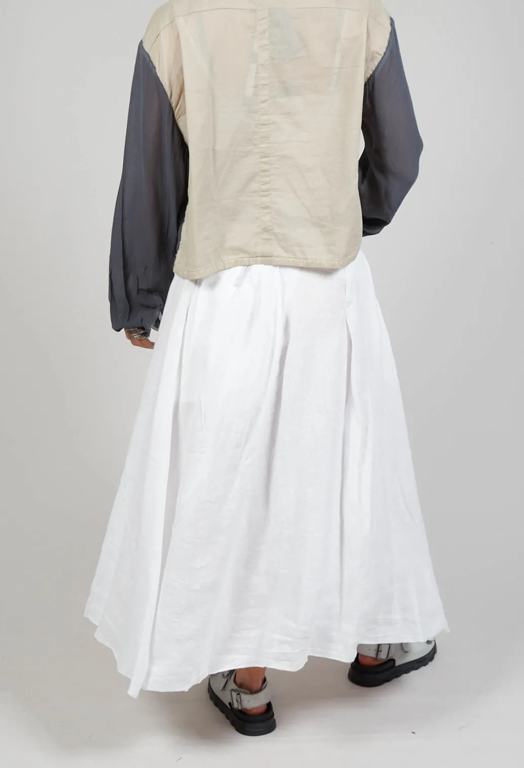 Linen Skirt in Off White