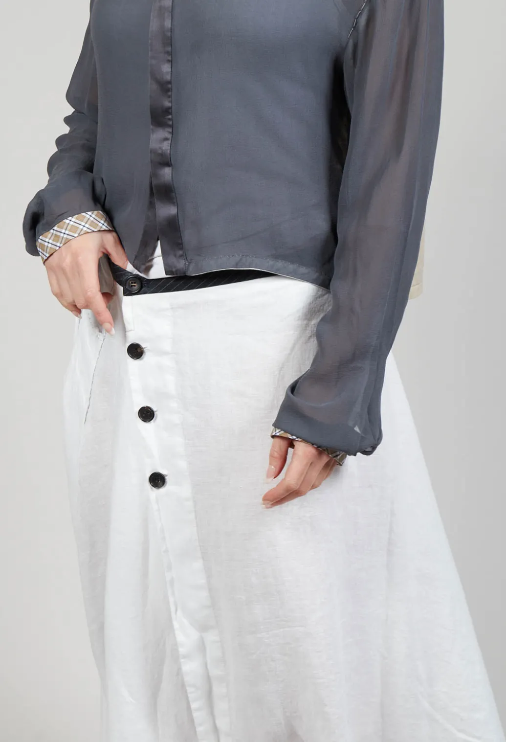 Linen Skirt in Off White