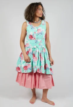 Livia Top in Turquoise Flower