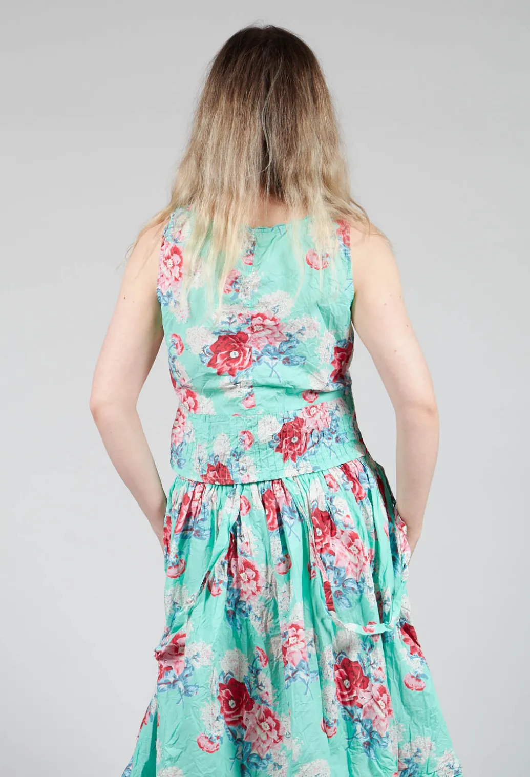 Livia Top in Turquoise Flower