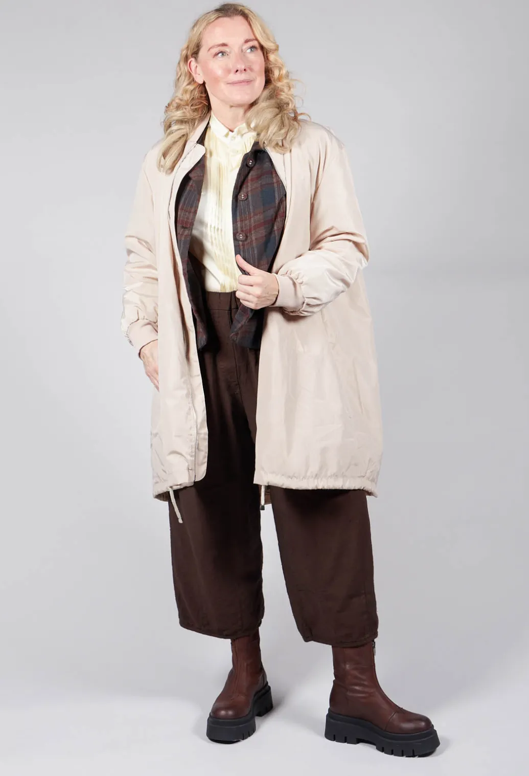 Long Bomber Jacket in Powder