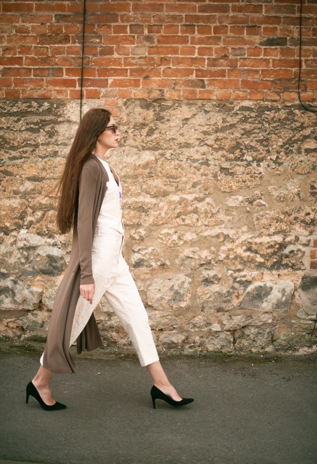 Long Knit Cardigan in Soil