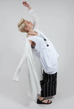 Longline Cardigan in White