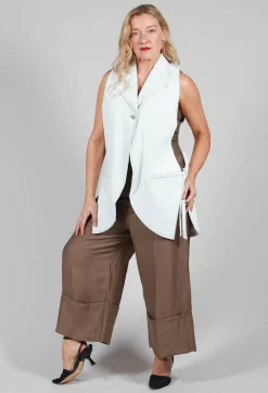 Longline Denim Waistcoat in Bleu Baby