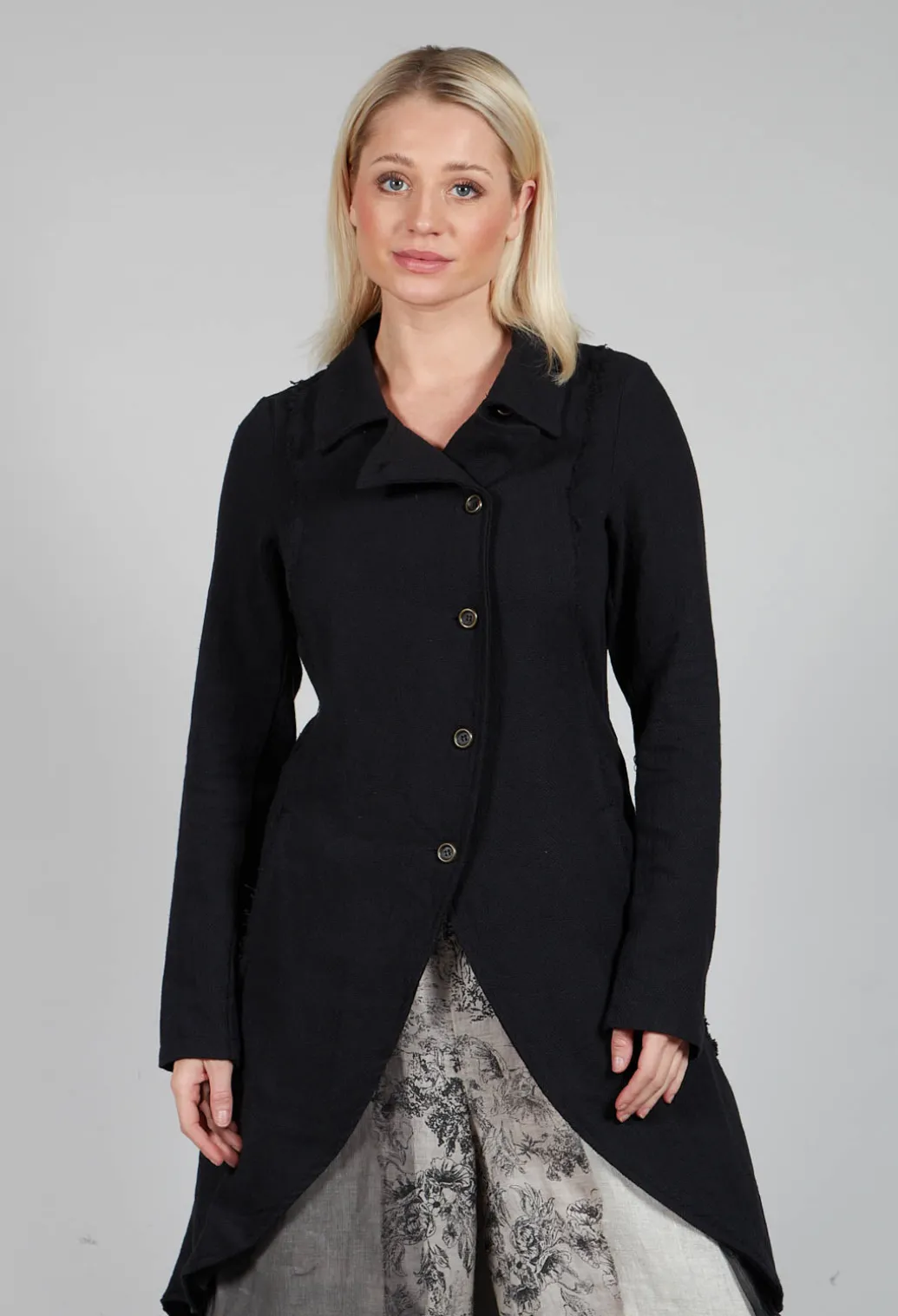Longline Layered Jacket in Nero
