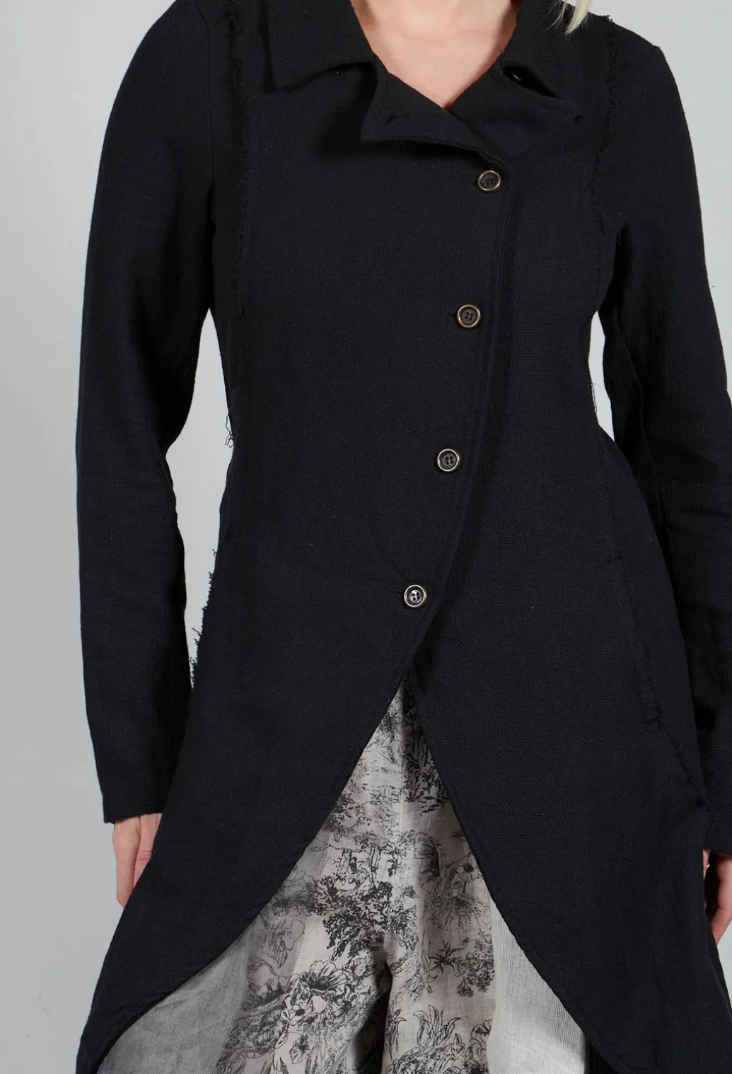 Longline Layered Jacket in Nero