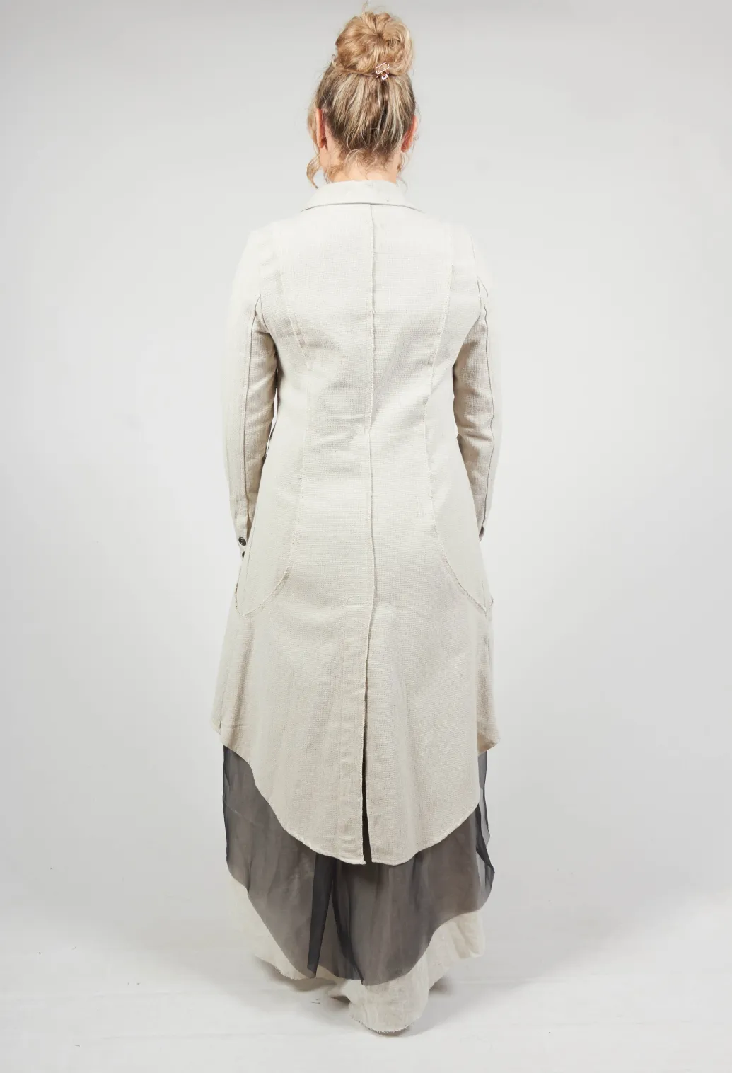 Longline Layered Jacket in Ecru