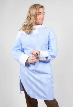 Longline Shirt Ragno in Celeste