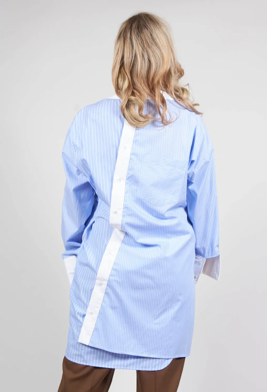 Longline Shirt Ragno in Celeste