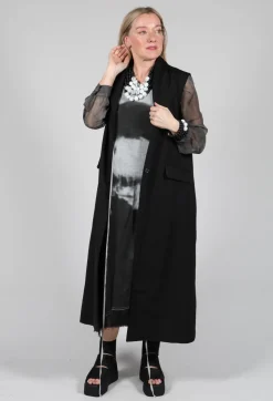Longline Waistcoat in Black