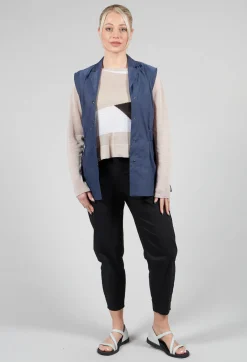 Longline Waistcoat in Midnight Blue