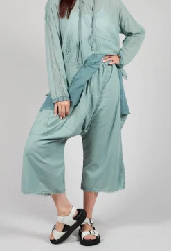 Low Crotch Pull on Trousers in  Pale Turquoise
