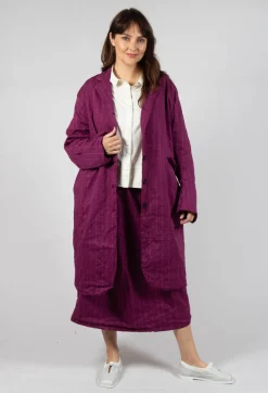 Marta Coat in Mulberry Stripe