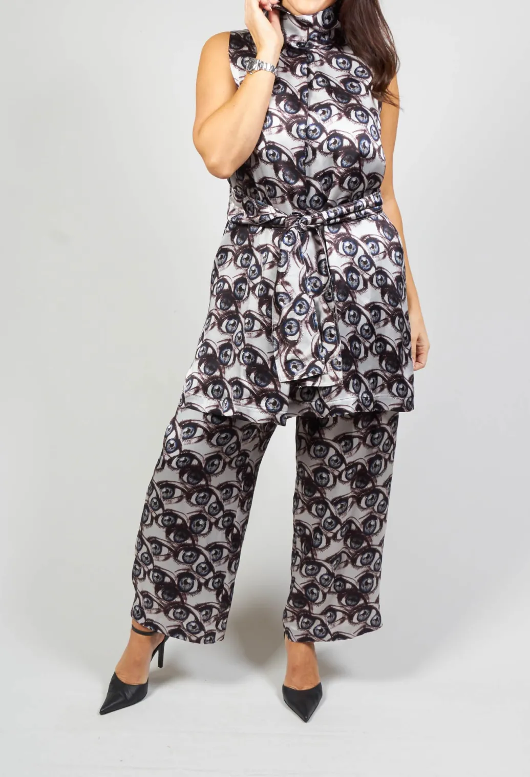 Melo Wide Ankle Grazer Trousers in Multicolor