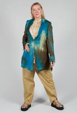 Mesh Asymmetric Blouse in Tea