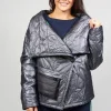 Metallic Puffer Jacket in Ortoclasio Black / Silver