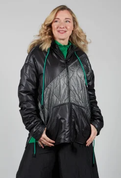 Metallic Zip Up Jacket in Ortoclasio Black / Silver