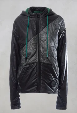 Metallic Zip Up Jacket in Ortoclasio Black / Silver