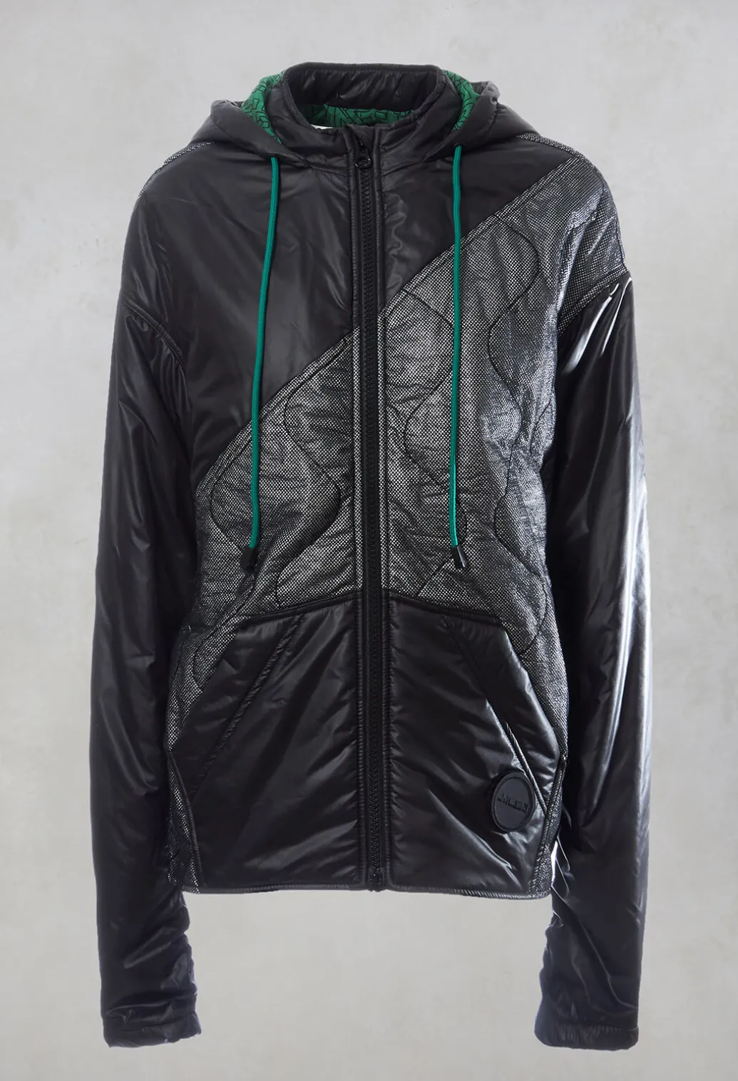 Metallic Zip Up Jacket in Ortoclasio Black / Silver