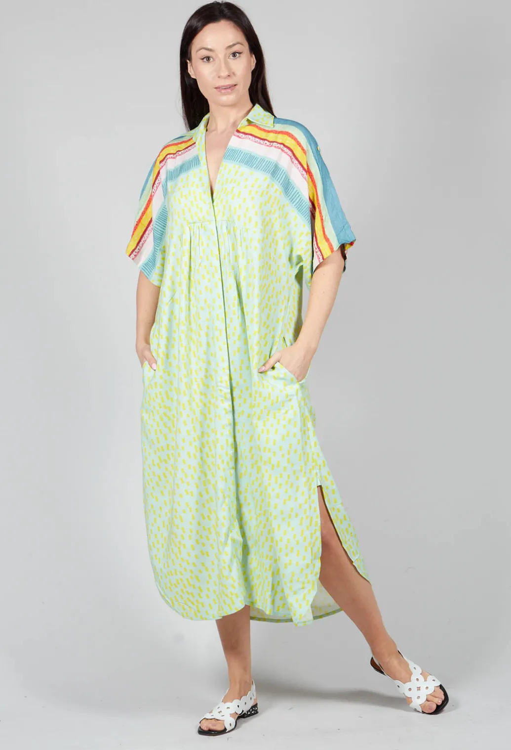 Midi Shirt Dress in Blue