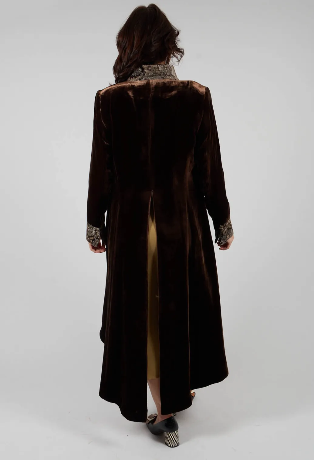 Morgana Embroidery Coat in Brown